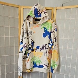 No Boundaries Men's Graphic Hoodie - Blue and Green